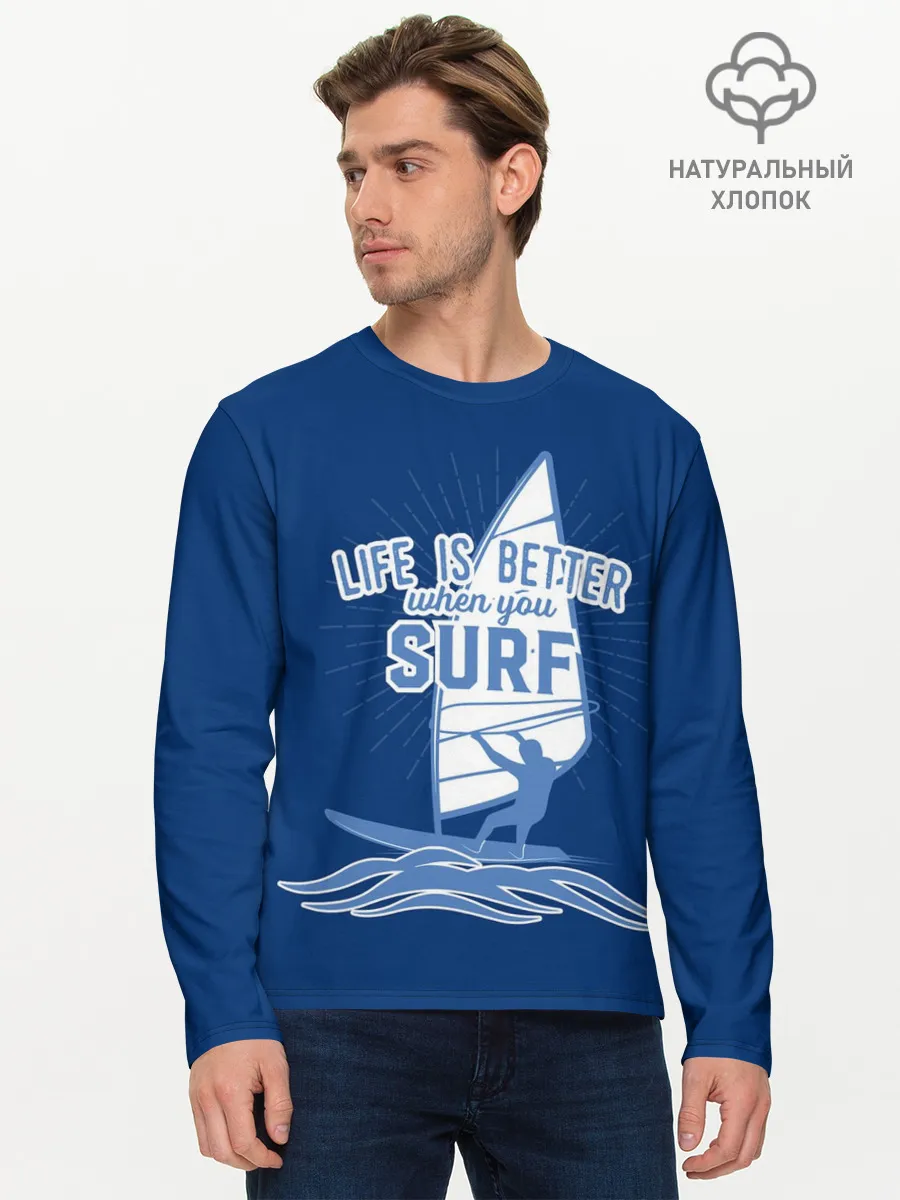 Мужской лонгслив базовый / Surf