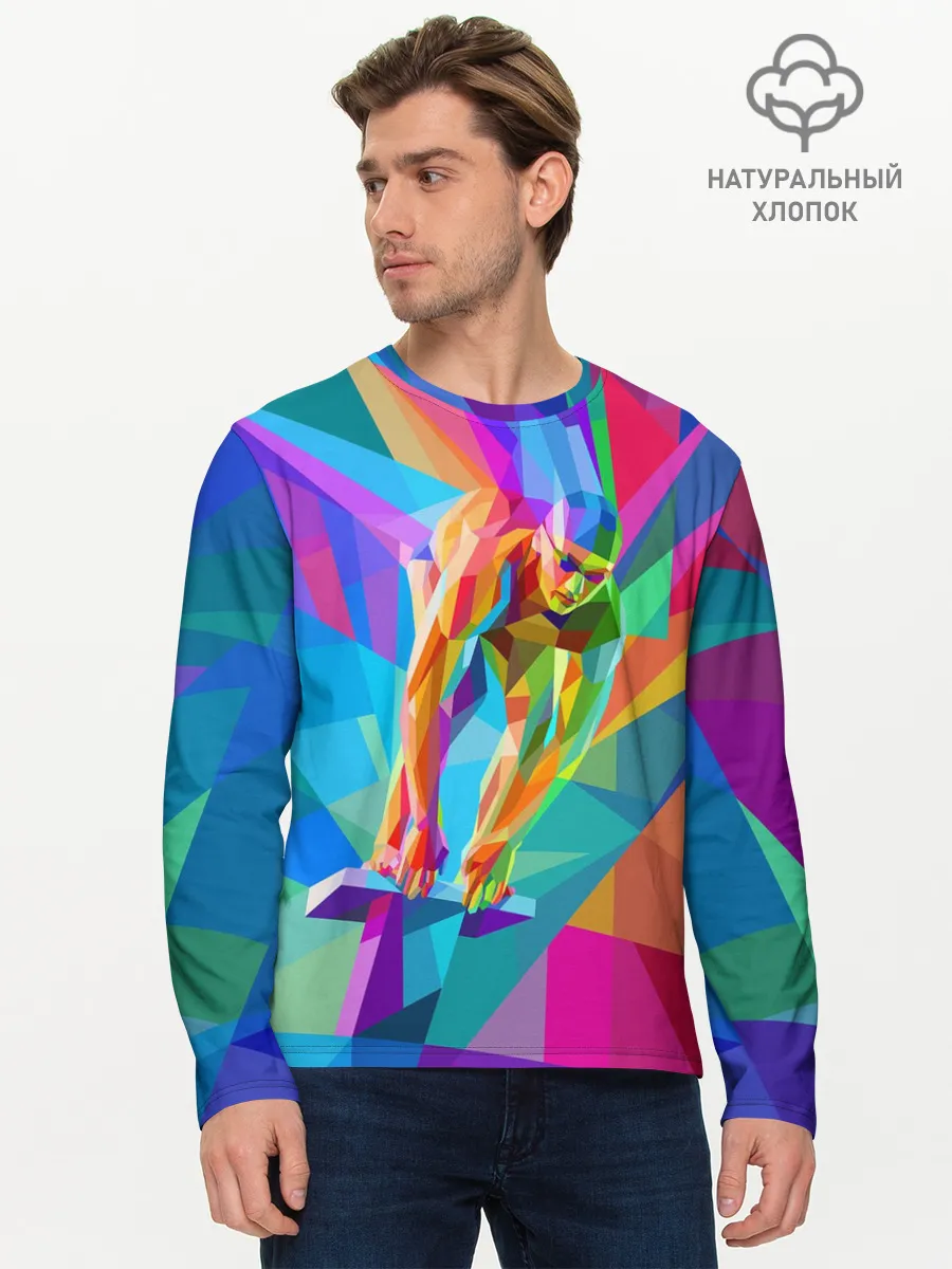 Мужской лонгслив базовый / Пловец