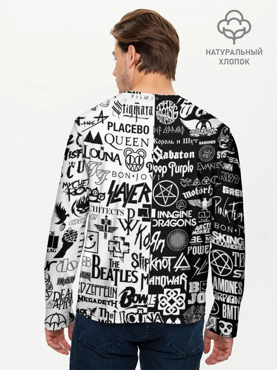 Мужской лонгслив базовый / ЛОГОТИПЫ РОК ГРУПП