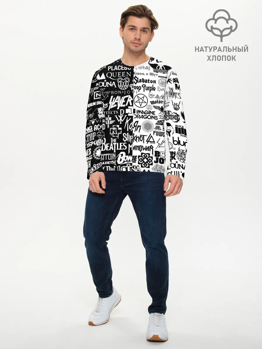 Мужской лонгслив базовый / ЛОГОТИПЫ РОК ГРУПП