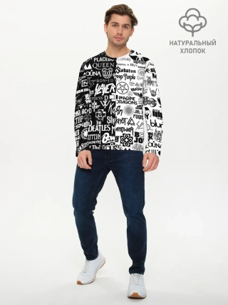 Мужской лонгслив базовый / ЛОГОТИПЫ РОК ГРУПП