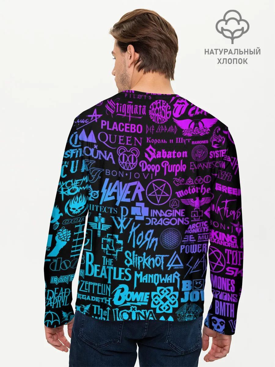 Мужской лонгслив базовый / ЛОГОТИПЫ РОК ГРУПП