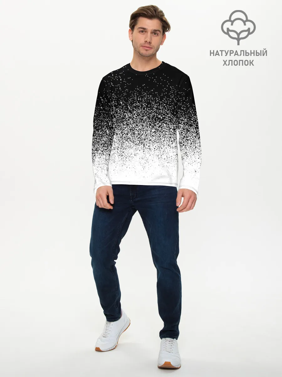 Мужской лонгслив базовый / BLACK AND WHITE ABSTRACTION