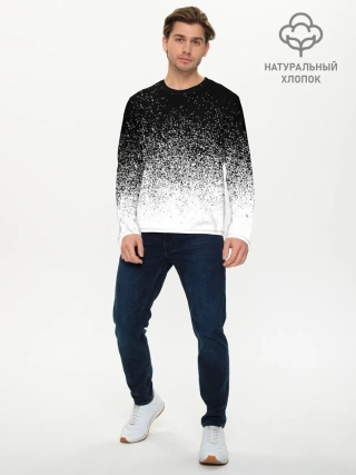 Мужской лонгслив базовый / BLACK AND WHITE ABSTRACTION