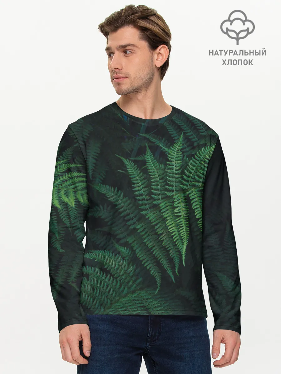 Мужской лонгслив базовый / Листья