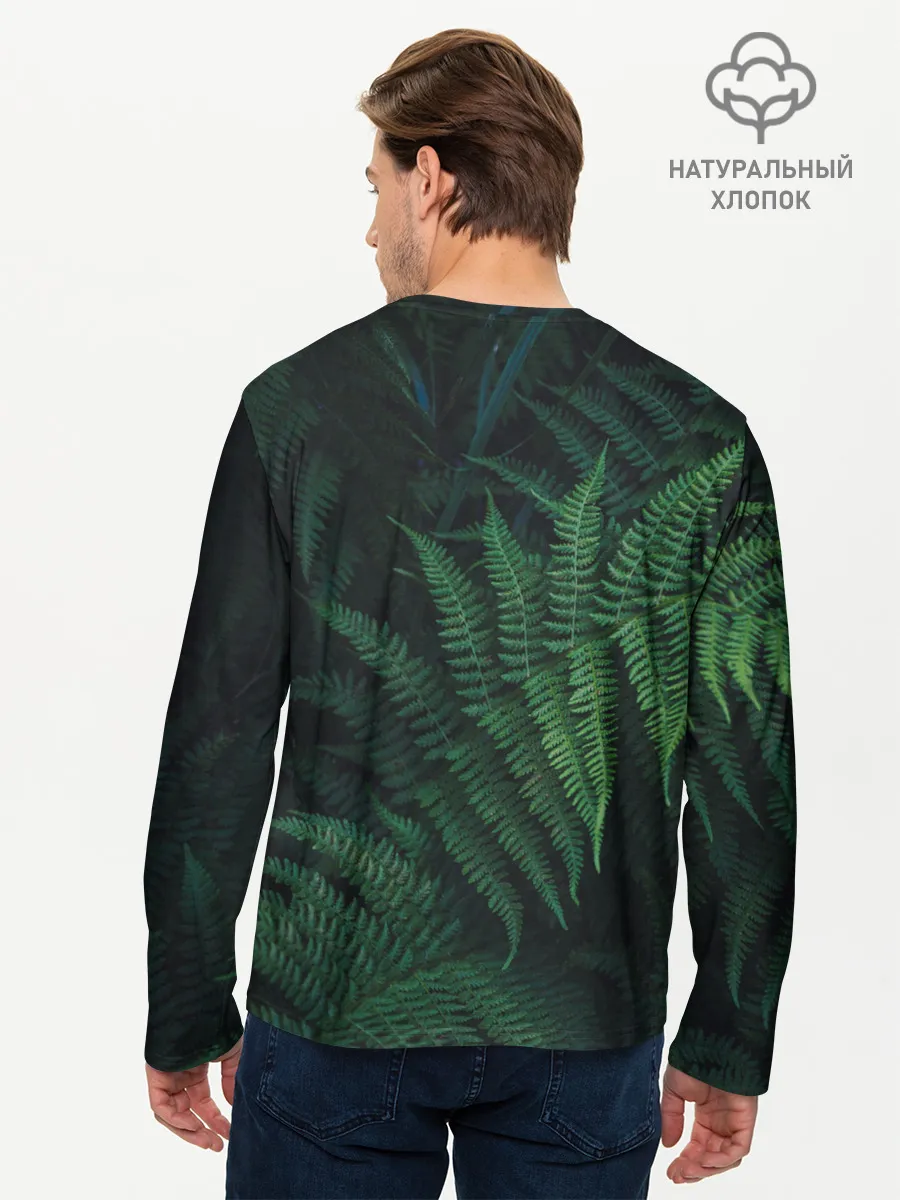 Мужской лонгслив базовый / Листья