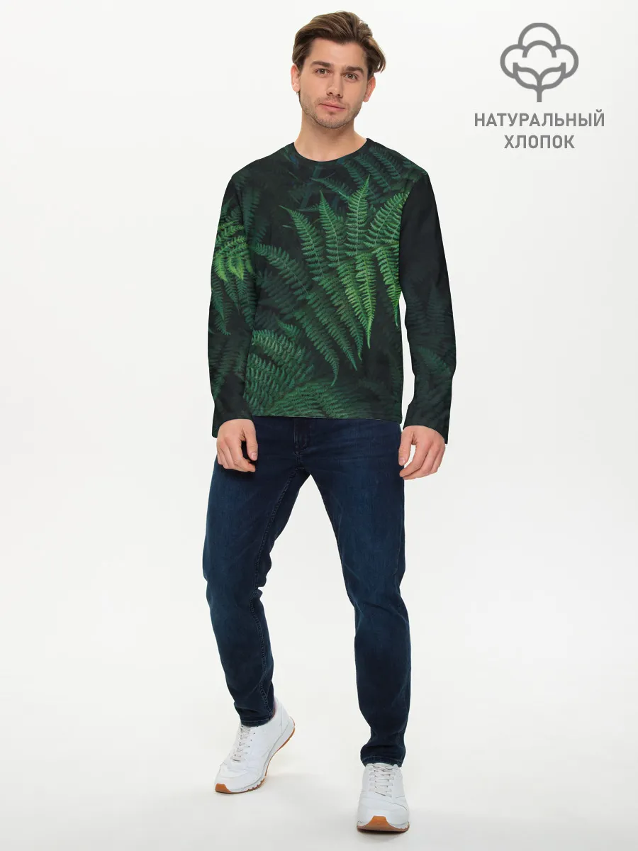 Мужской лонгслив базовый / Листья