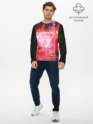 Мужской лонгслив базовый / КИБЕР НЕОН