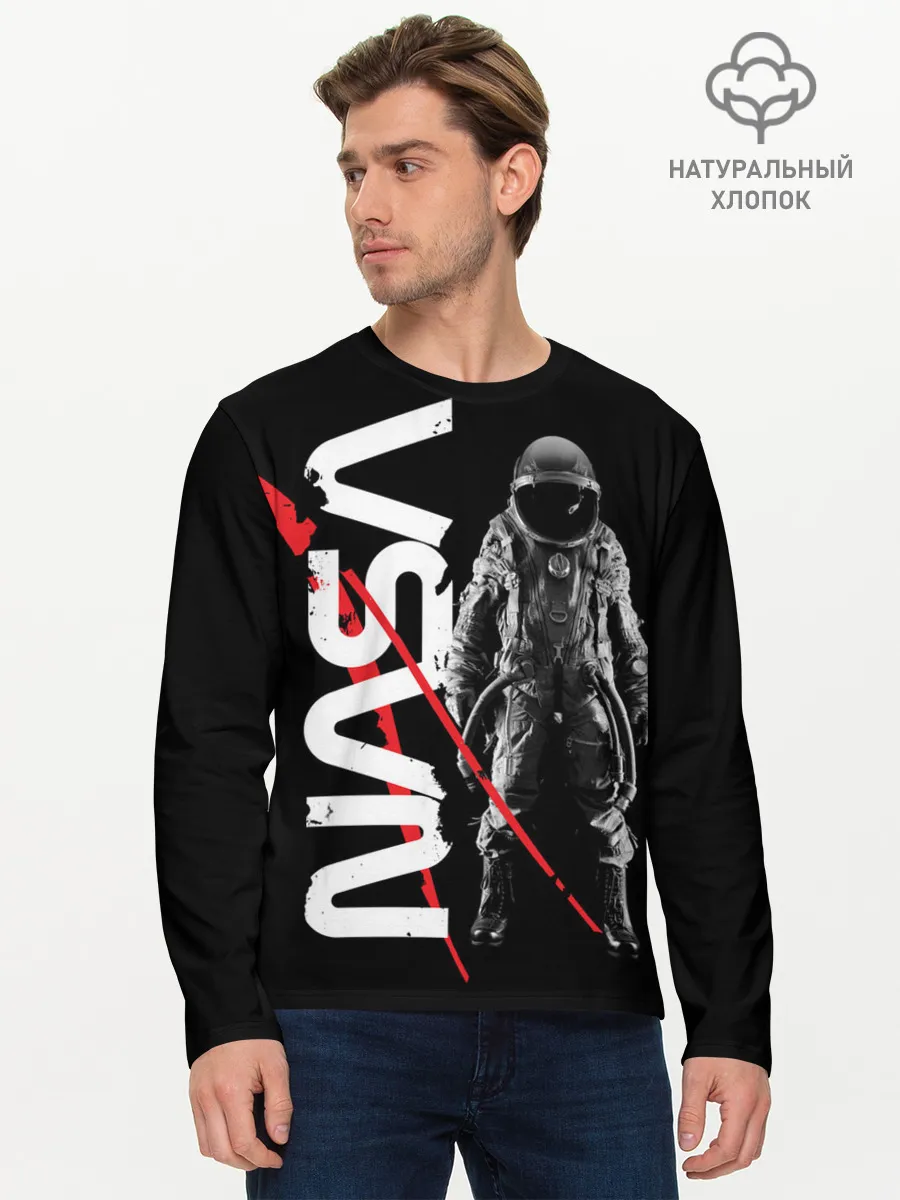 Мужской лонгслив базовый / Nasa austronaut