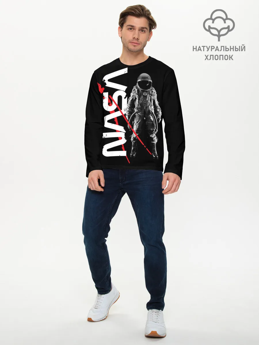 Мужской лонгслив базовый / Nasa austronaut