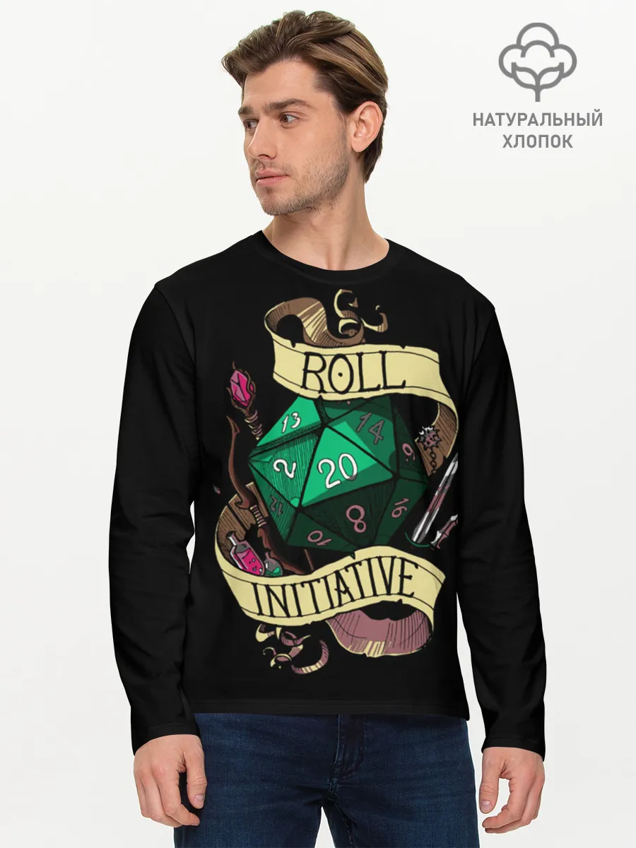 Мужской лонгслив базовый / Roll 20