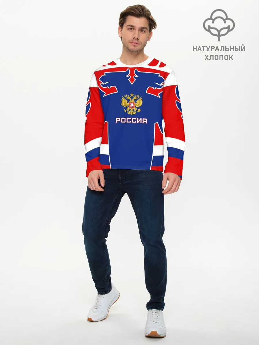 Мужской лонгслив базовый / Русский хоккей