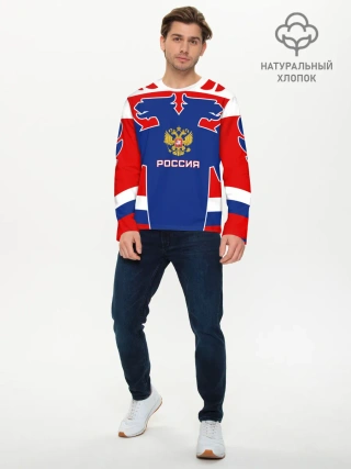 Мужской лонгслив базовый / Русский хоккей