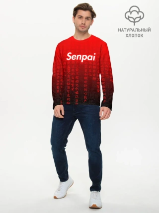 Мужской лонгслив базовый / SENPAI MATRIX RED