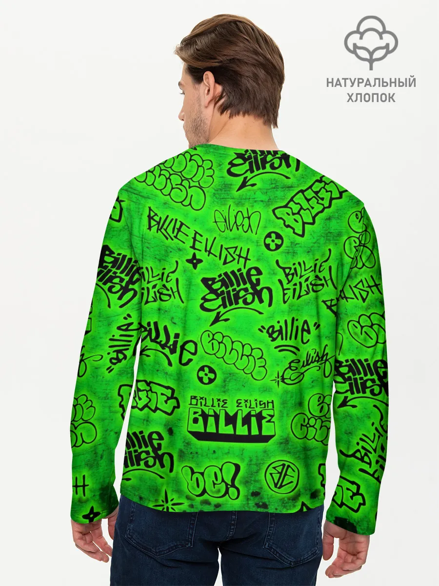 Мужской лонгслив базовый / Billie Eilish Graffiti glow