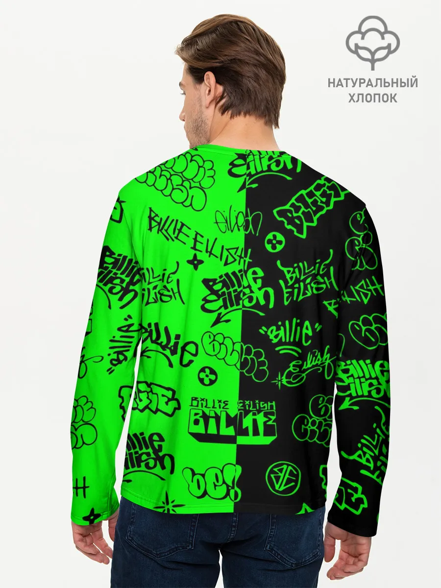 Мужской лонгслив базовый / Billie Eilish Graffiti two col