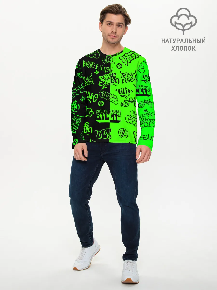 Мужской лонгслив базовый / Billie Eilish Graffiti two col