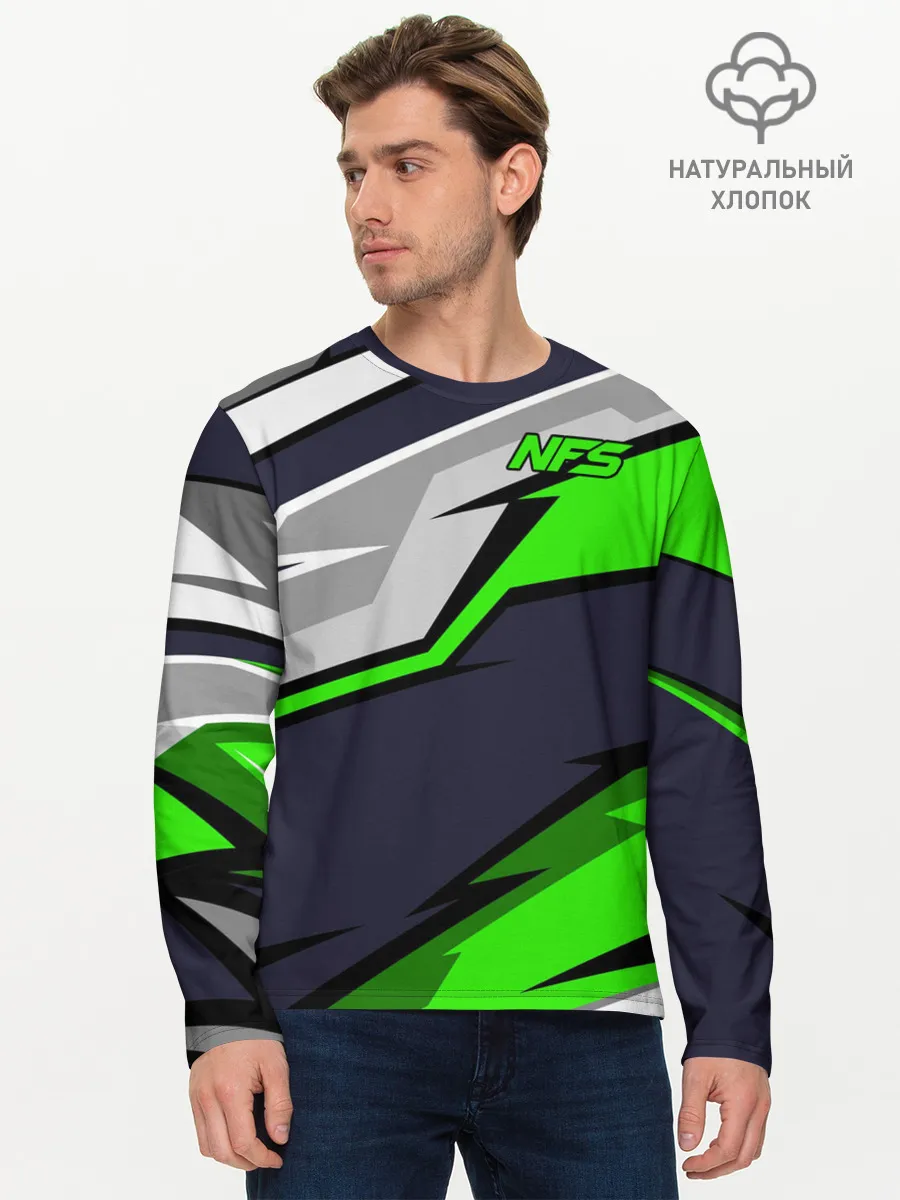 Мужской лонгслив базовый / Need for Speed