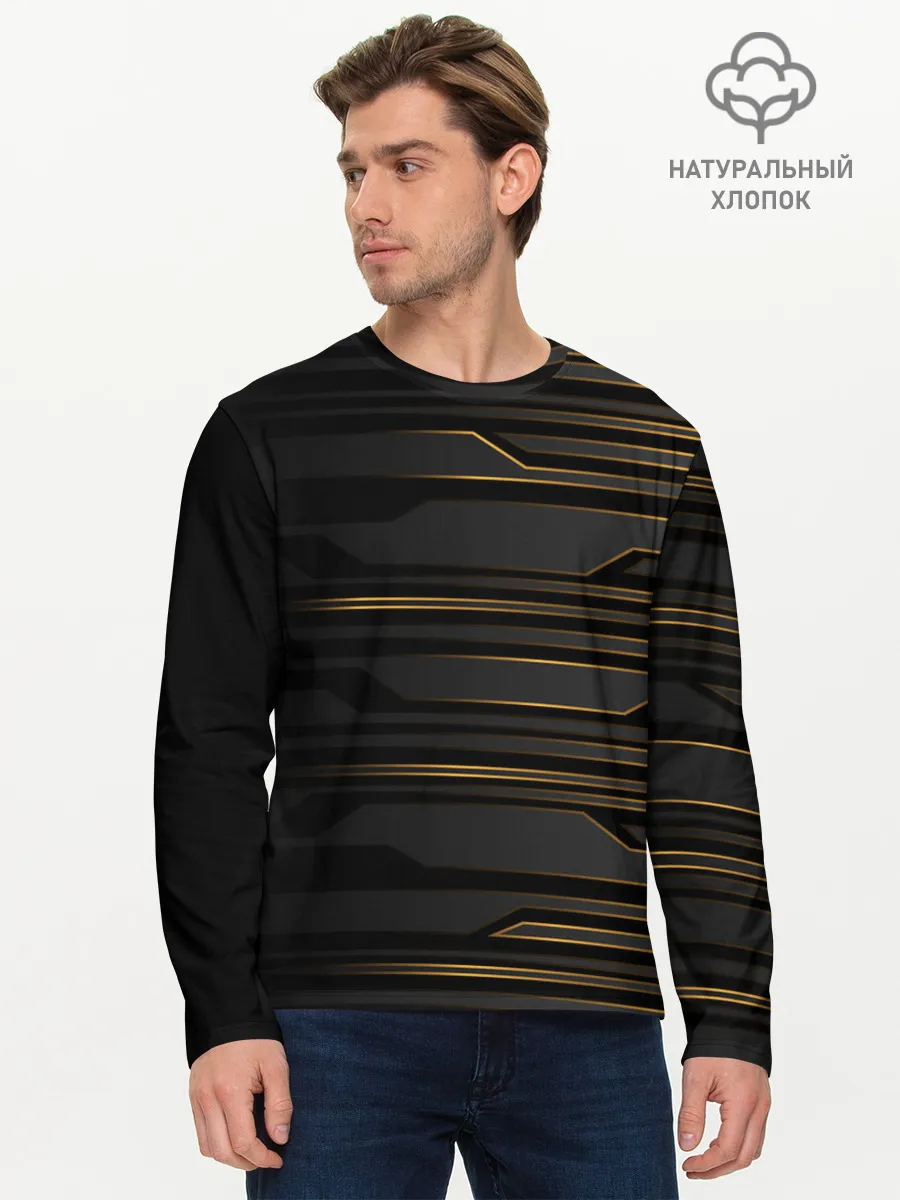 Мужской лонгслив базовый / Futuristic technology lines