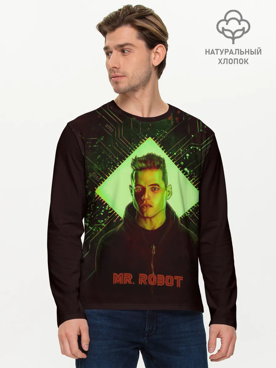 Мужской лонгслив базовый / Мистер Робот
