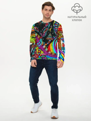 Мужской лонгслив базовый / психоделика