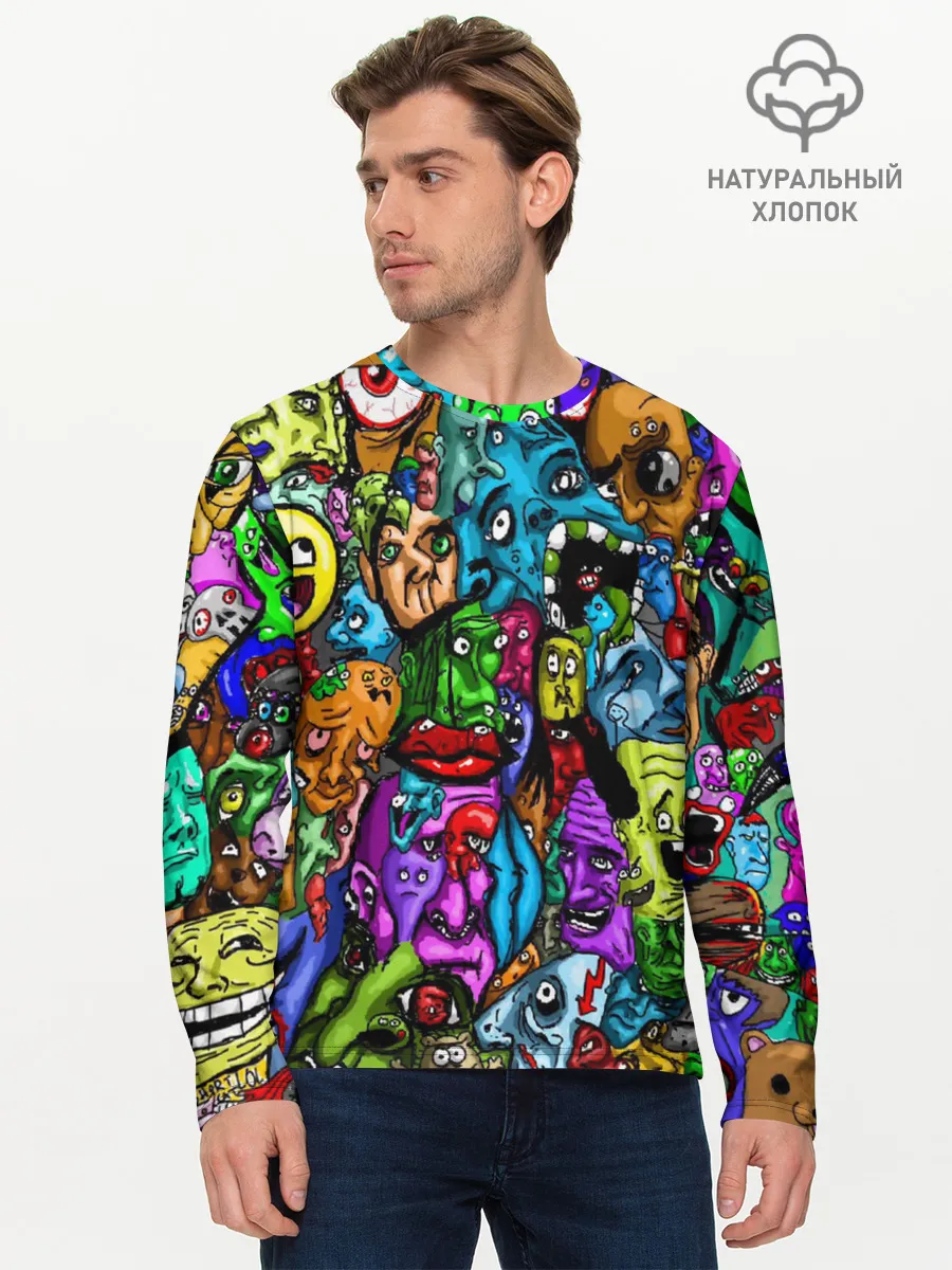 Мужской лонгслив базовый / МЕМЫ