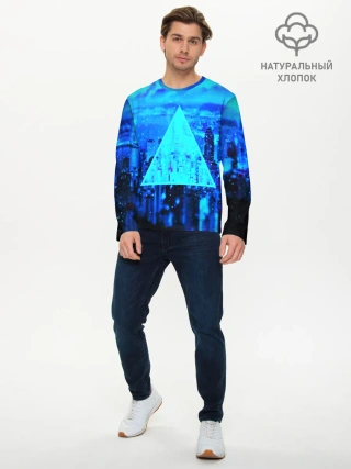 Мужской лонгслив базовый / ГОРОД В НЕОНЕ