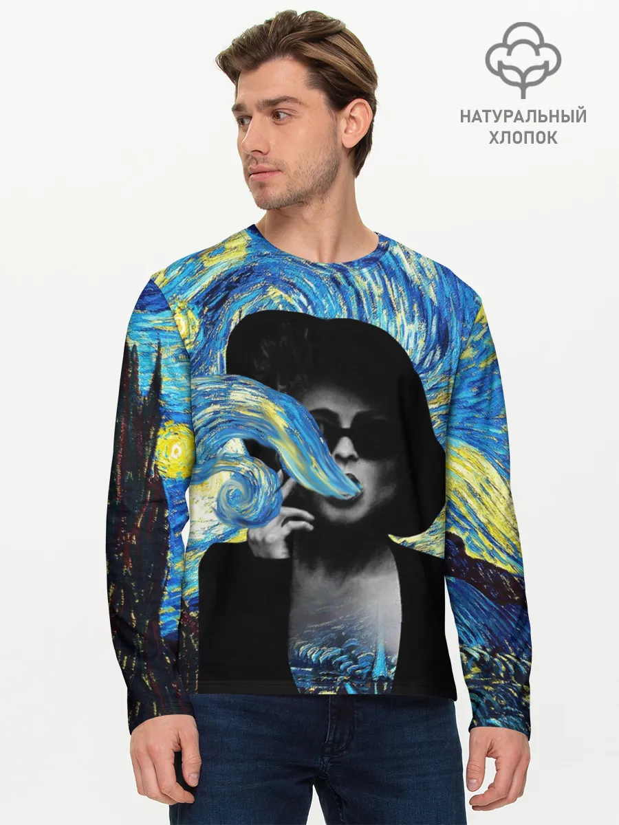 Мужской лонгслив базовый / Марла на картине Ван Гога