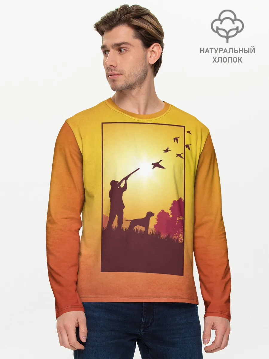 Мужской лонгслив базовый / Охотник с собакой