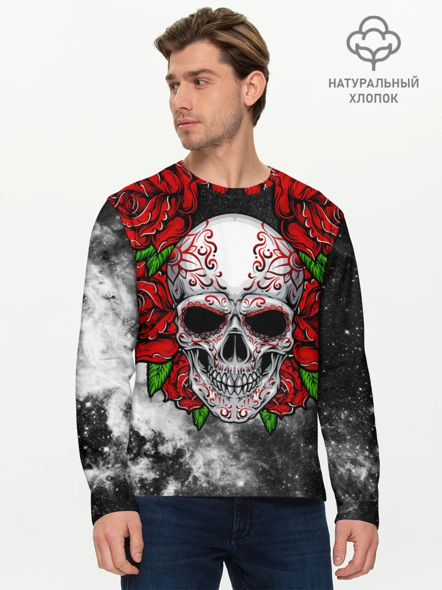 Мужской лонгслив базовый / Skull and Roses