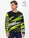 Мужской лонгслив базовый / Black and Green