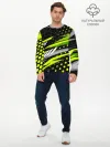 Мужской лонгслив базовый / Black and Green