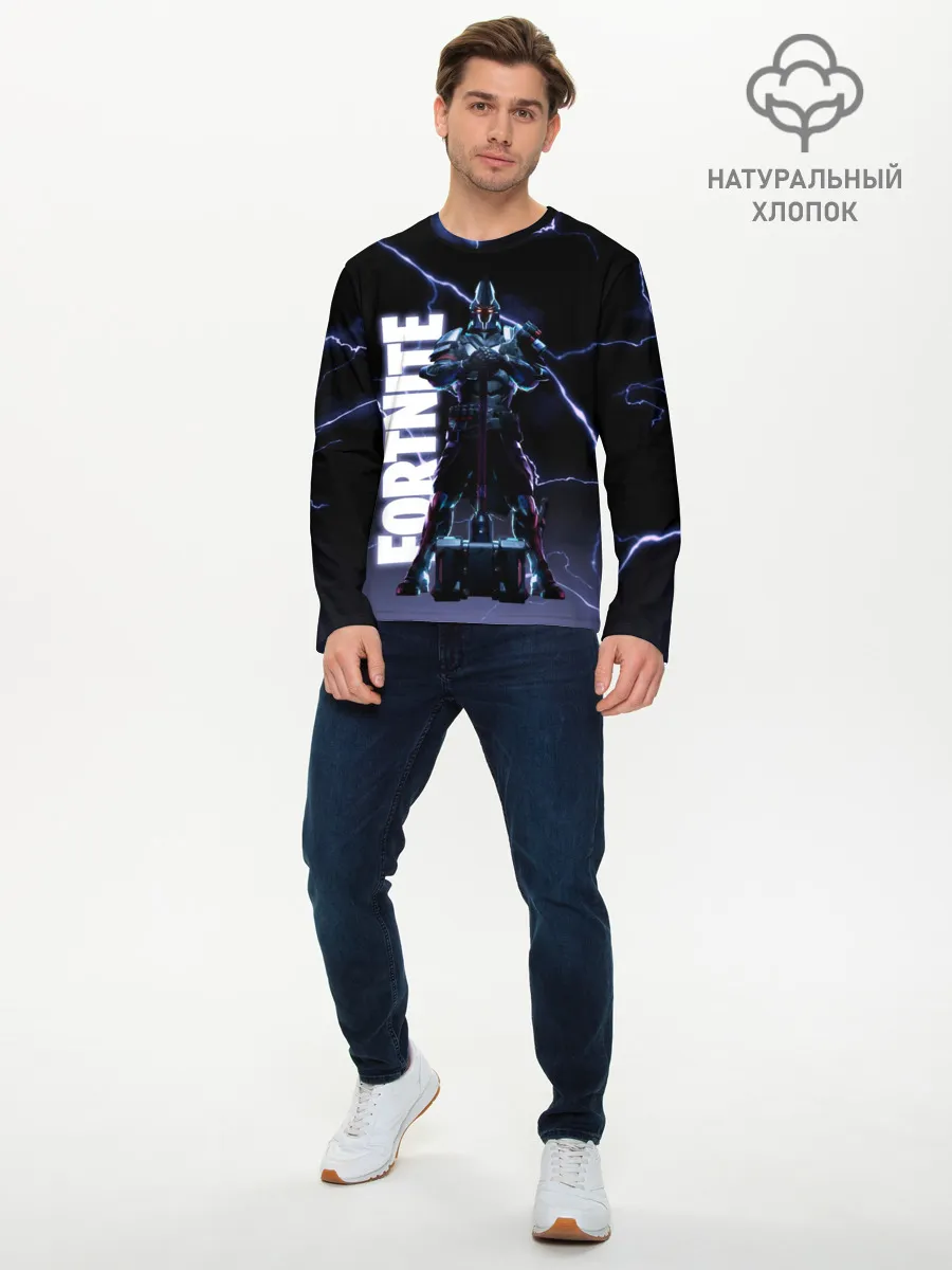Мужской лонгслив базовый / НЕСОКРУШИМЫЙ РЫЦАРЬ FORTNITE