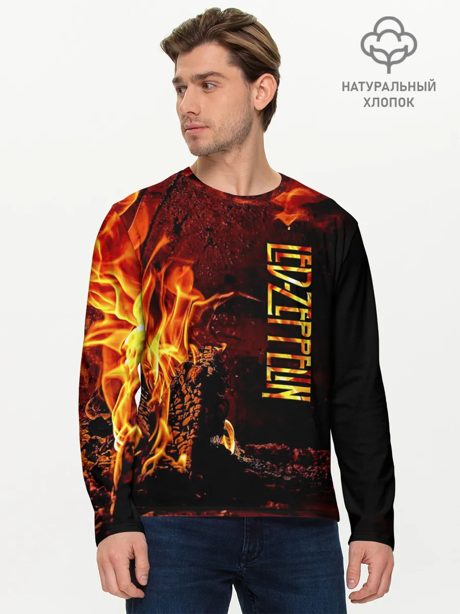 Мужской лонгслив базовый / Led Zeppelin