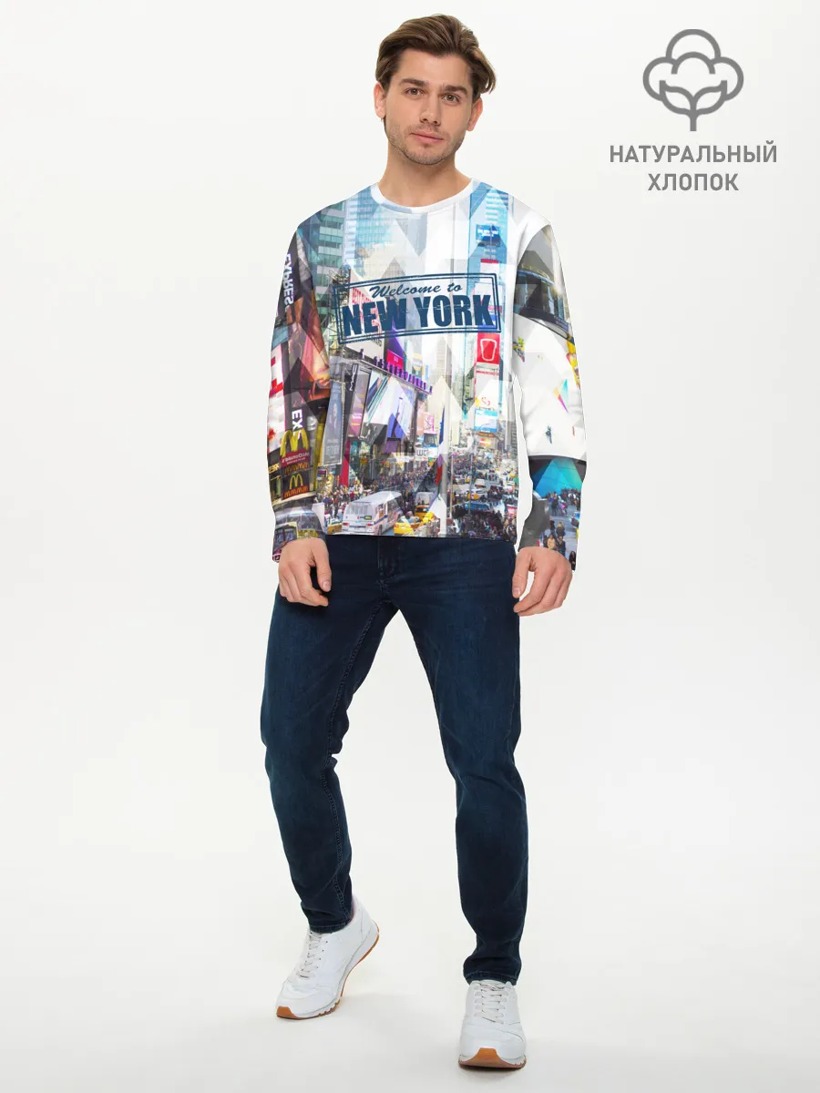 Мужской лонгслив базовый / New York