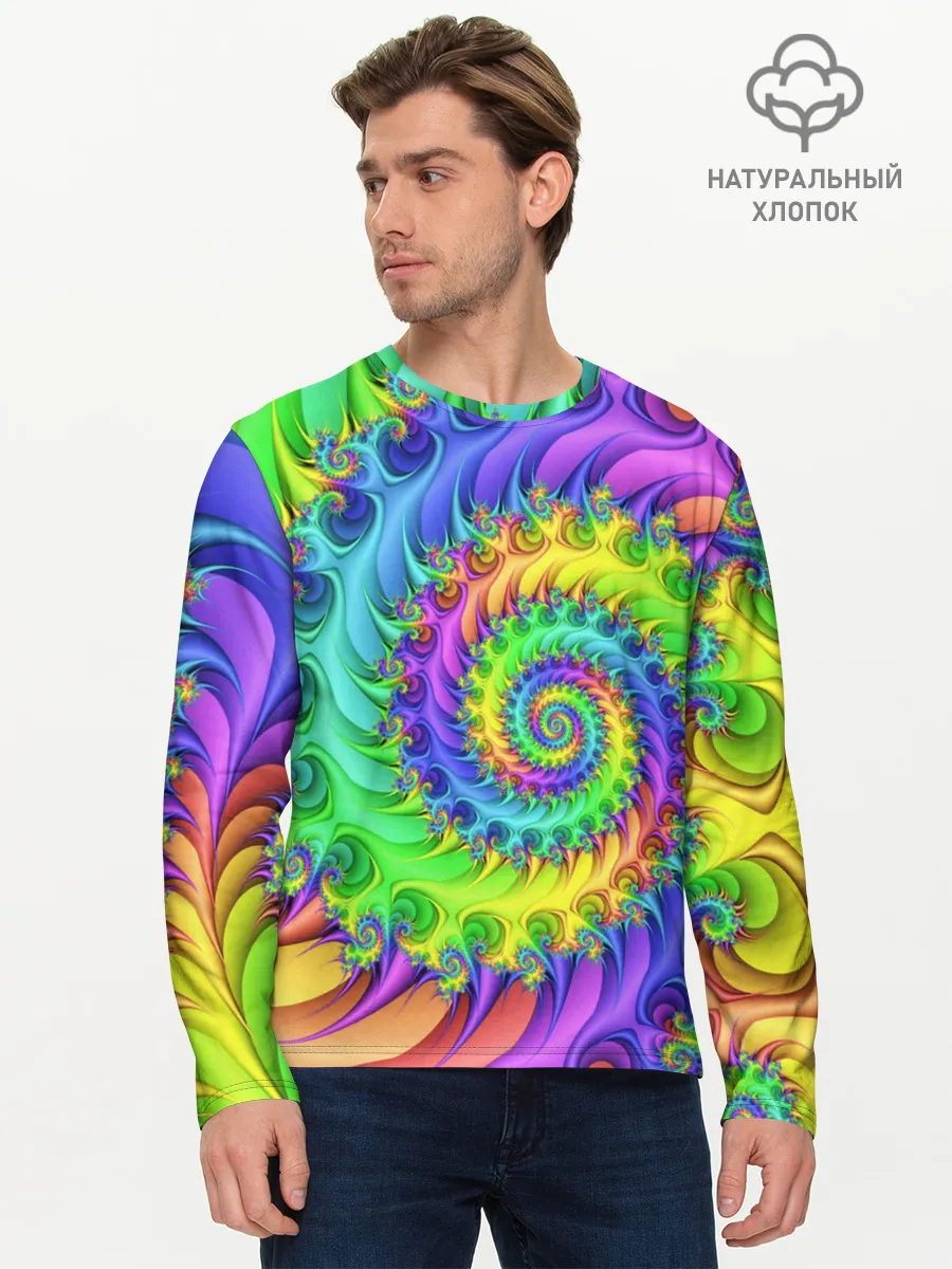 Мужской лонгслив базовый / ФРАКТАЛЬНЫЙ АБСТРАКТ