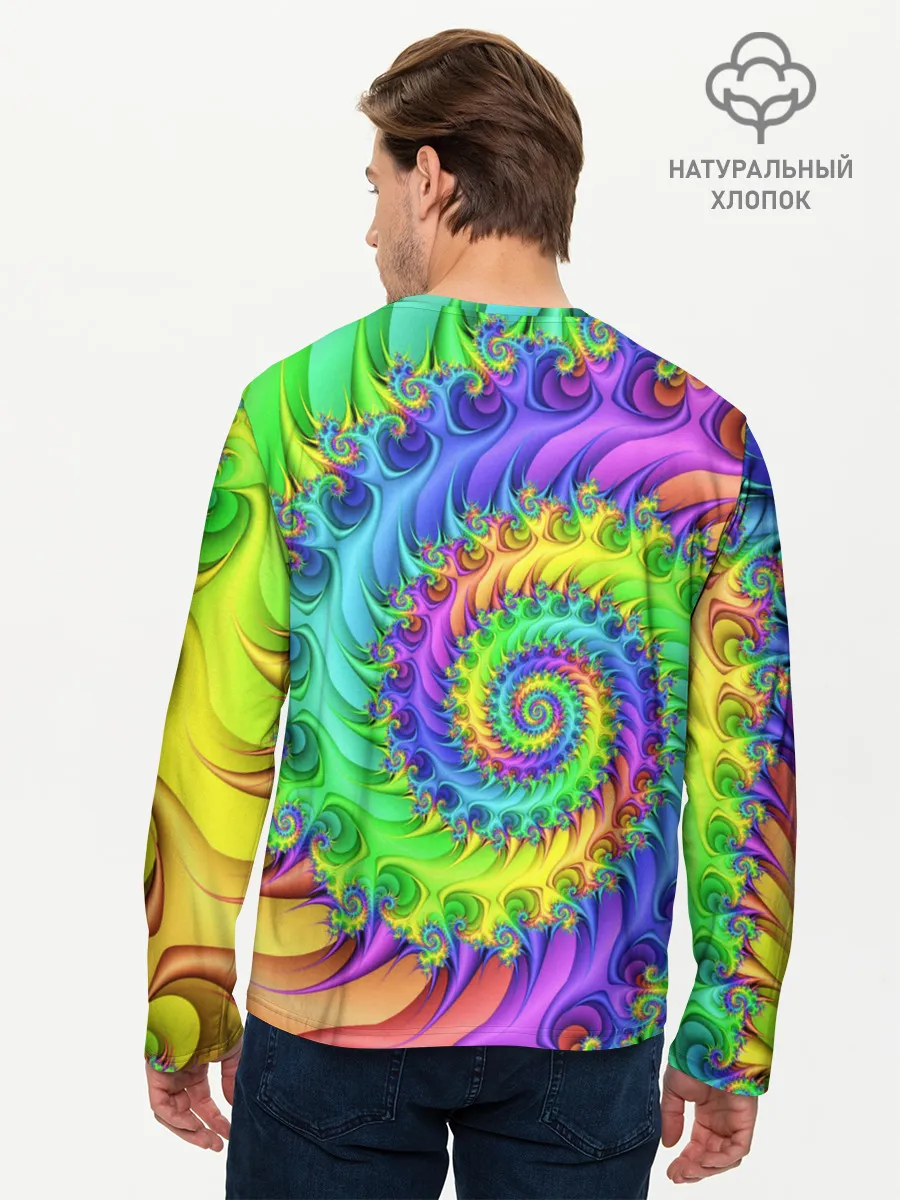 Мужской лонгслив базовый / ФРАКТАЛЬНЫЙ АБСТРАКТ