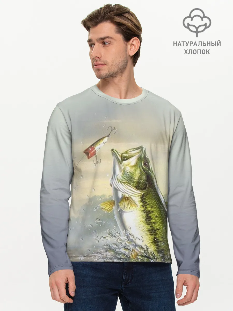 Мужской лонгслив базовый / Рыбалка
