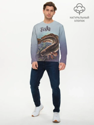 Мужской лонгслив базовый / Fish