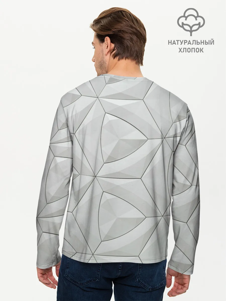 Мужской лонгслив базовый / Техно Геометрия