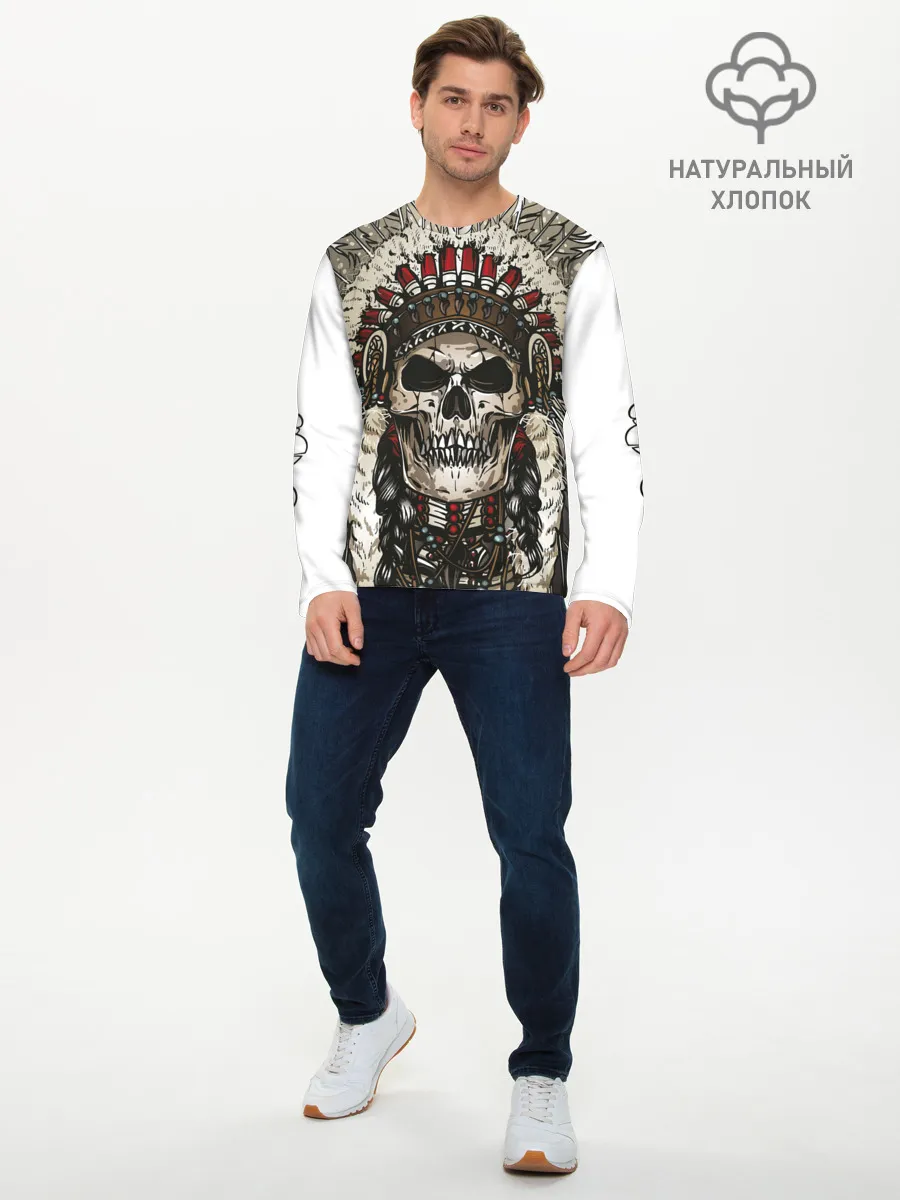 Мужской лонгслив базовый / Leader of indian skeletons
