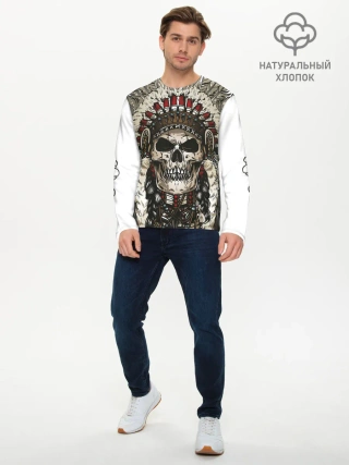 Мужской лонгслив базовый / Leader of indian skeletons