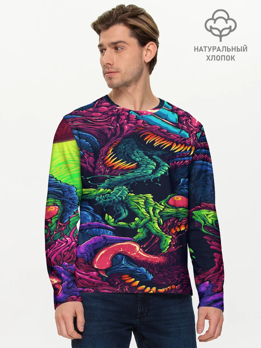 Мужской лонгслив базовый / CS GO hyper beast skin