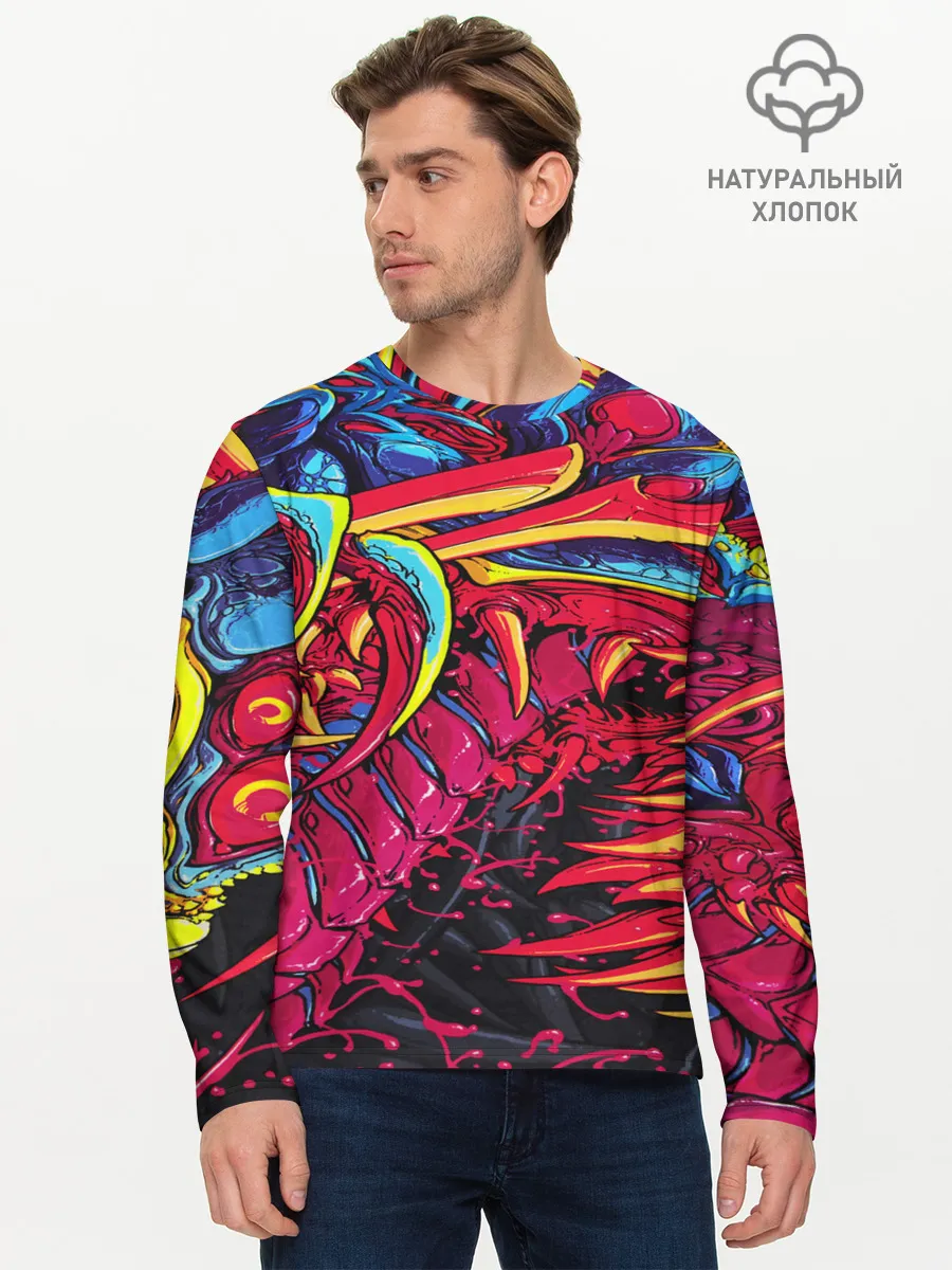 Мужской лонгслив базовый / CS GO hyper beast skin