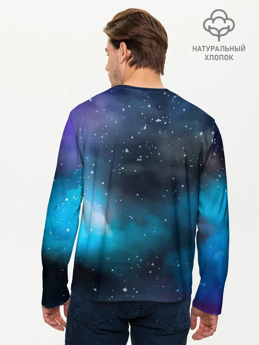 Мужской лонгслив базовый / Рисованный Космос