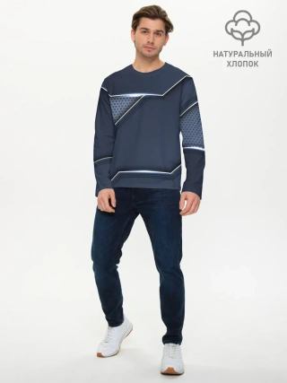Мужской лонгслив базовый / Металлическая 3D основа