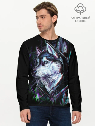 Мужской лонгслив базовый / Хаски