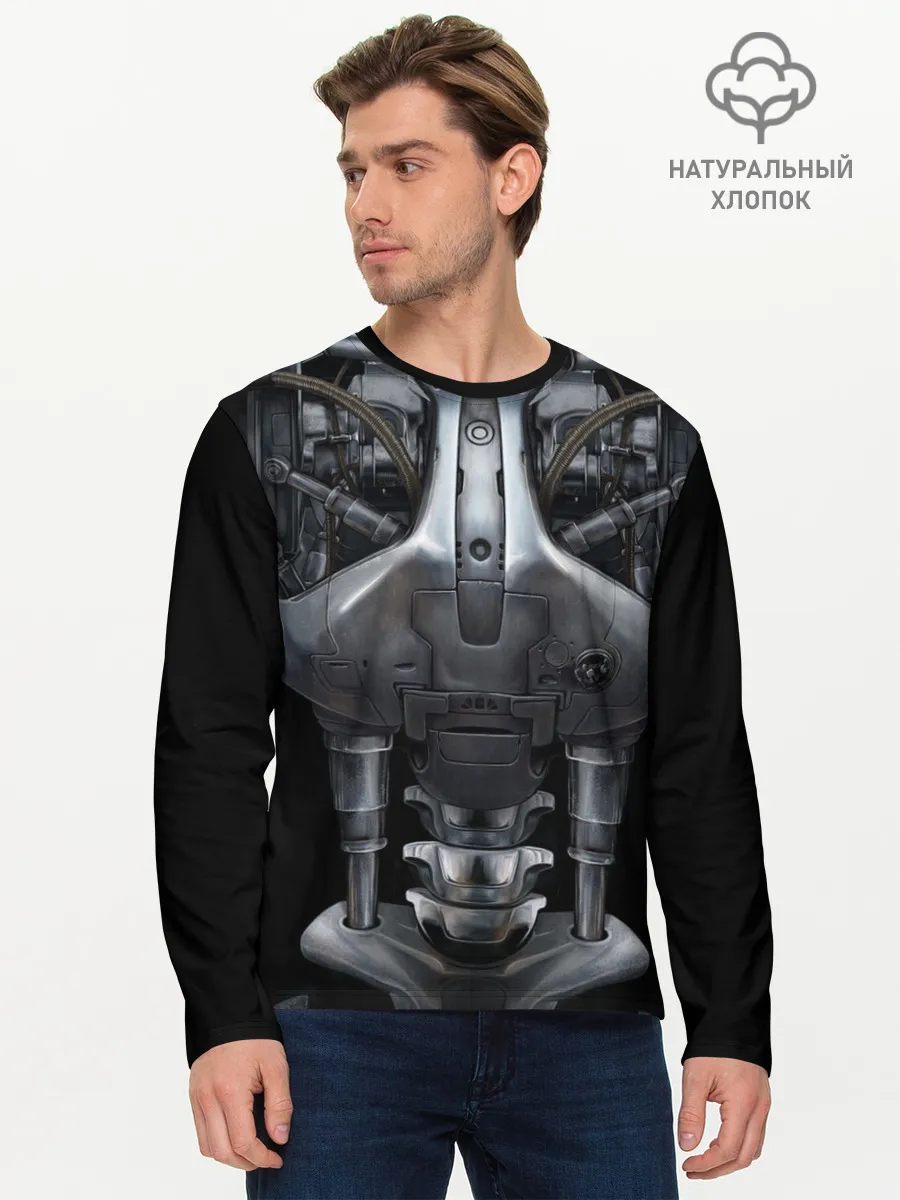 Мужской лонгслив базовый / Терминатор т-800