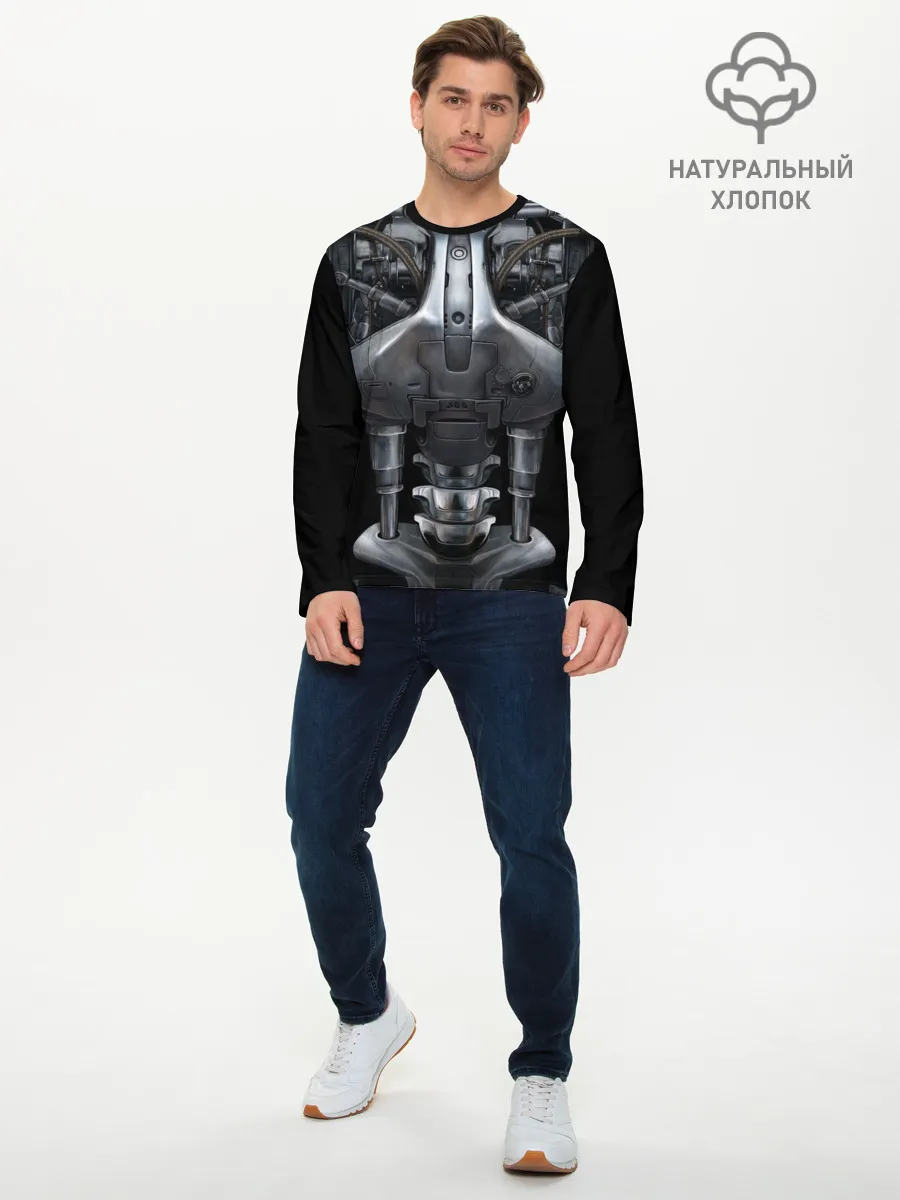 Мужской лонгслив базовый / Терминатор т-800