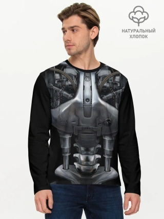 Мужской лонгслив базовый / Терминатор т-800